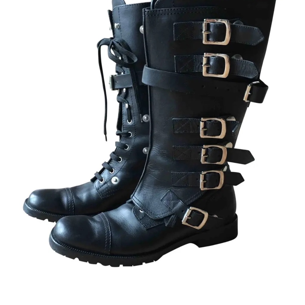 Dolce & Gabbana leather biker boots.